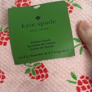 kate spade Pink Strawberry Print Kitchen Towels